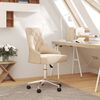 vidaXL Chaise pivotante de salle &agrave; manger Cr&egrave;me Tissu