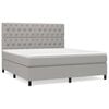 vidaXL Sommier &agrave; lattes de lit avec matelas Gris clair 160x200cm Tissu