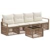 vidaXL Ensemble de canap&eacute; de jardin 5 pcs Beige polyrotin