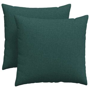 vidaXL Coussins de canap&eacute; 2 pcs Vert fonc&eacute; 45 x 45 cm tissu