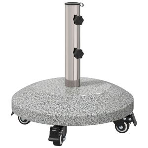 vidaXL Socle de parasol en granite avec roues pour poteau de 4-5 cm
