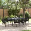 vidaXL Ensemble de salle &agrave; manger pour jardin 7 pcs Noir polyrotin
