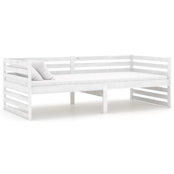 vidaXL Lit de jour sans matelas blanc bois de pin massif 90x200 cm