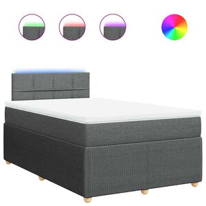 vidaXL Sommier &agrave; lattes de lit avec matelas gris fonc&eacute; 120x190cm tissu