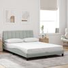 vidaXL Cadre de lit avec LED sans matelas Hanko gris clair 120x200cm velours
