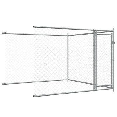 vidaXL Cage pour chien avec portes gris 10x2x1,5 m acier galvanisé