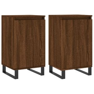 vidaXL Buffets 2 pcs ch&ecirc;ne marron 40x35x70 cm bois d'ing&eacute;nierie