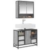 vidaXL Armoire lavabo de salle de bain sonoma gris bois d'ing&eacute;nierie