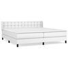 vidaXL Sommier à lattes de lit avec matelas Blanc 200x200cm Similicuir