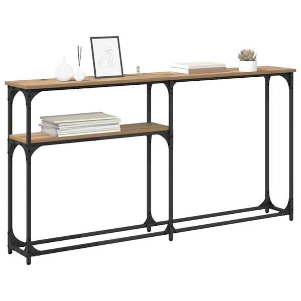 vidaXL TableConsole Ch&ecirc;ne artisanal 145 x 22,5 x 75 cm