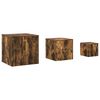 vidaXL Tables d'appoint 3 pcs Ch&ecirc;ne fum&eacute; Bois d'ing&eacute;nierie