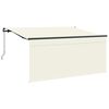 vidaXL Auvent r&eacute;tractable Cr&egrave;me 300 x 200 cm Polyester et Aluminium