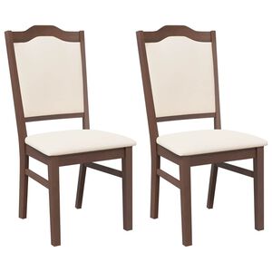 vidaXL Chaises de salle &agrave; manger avec coussins 2 pcs marron