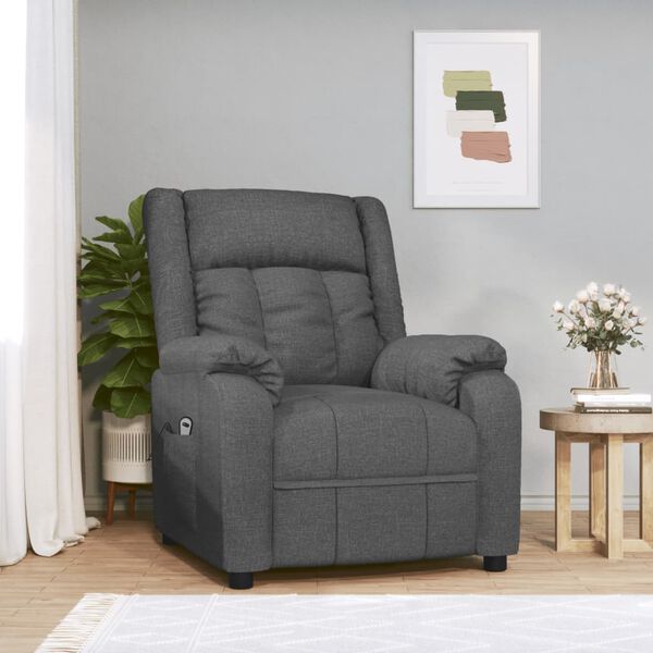 vidaXL Fauteuil inclinable &eacute;lectrique Gris fonc&eacute; Tissu