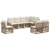 vidaXL Ensemble de canap&eacute; de jardin 8 pc Beige polyrotin