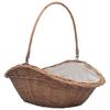 vidaXL Panier &agrave; bois de chauffage avec poign&eacute;e 60x44x55 cm Saule