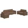 vidaXL Canap&eacute; 3 pcs Marron 221 x 80 x 80 cm Tissu en lin m&eacute;lang&eacute;