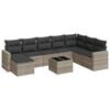 vidaXL Salon de jardin 9 pcs avec coussins gris clair r&eacute;sine tress&eacute;e