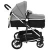 vidaXL Poussette/Landau de b&eacute;b&eacute; 2-en-1 Aluminium Gris et Noir