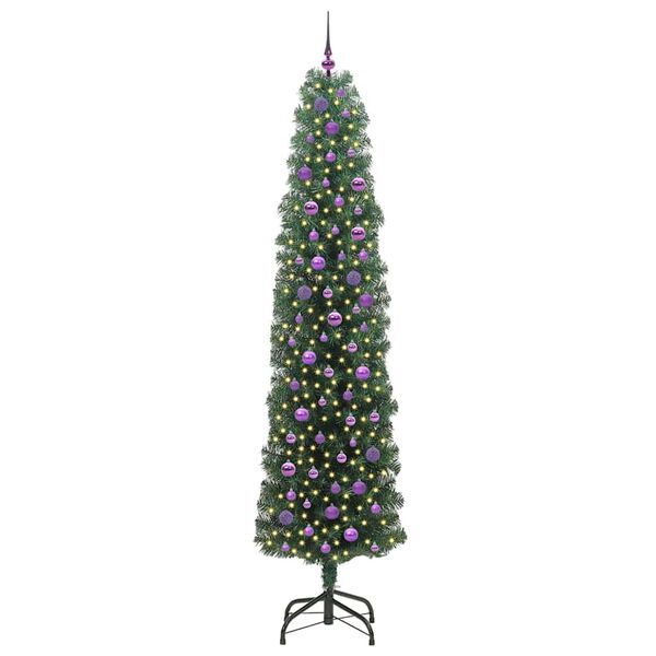 vidaXL Sapin de No&euml;l artificiel Vert 240 cm PVC et acier et plastique