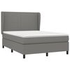 vidaXL Sommier &agrave; lattes de lit avec matelas Gris fonc&eacute; 140x200cm Tissu