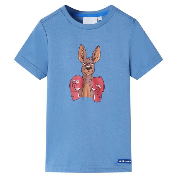 T-shirt pour enfants avec manches courtes bleu moyen 92