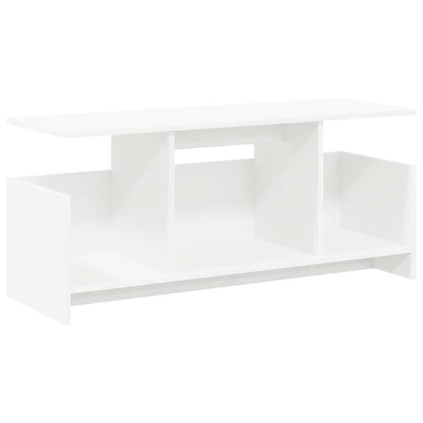 vidaXL Meuble TV Blanc 102 x 35 x 45 cm Bois d'ing&eacute;nierie