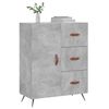 vidaXL Buffet gris b&eacute;ton 69,5x34x90 cm bois d'ing&eacute;nierie