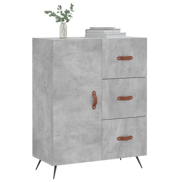 vidaXL Buffet gris b&eacute;ton 69,5x34x90 cm bois d'ing&eacute;nierie