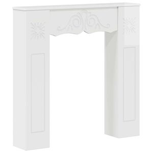 vidaXL Cadre de chemin&eacute;e Blanc brillant 102 x 20 x 102 cm