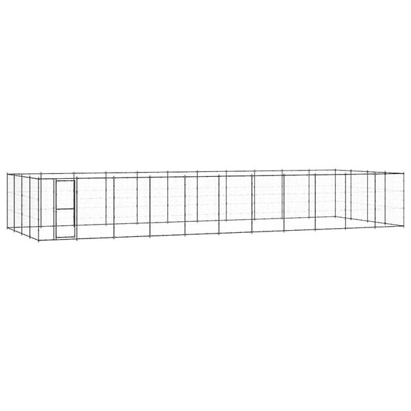 vidaXL Chenil d'ext&eacute;rieur pour chiens Acier 53,24 m&sup2;