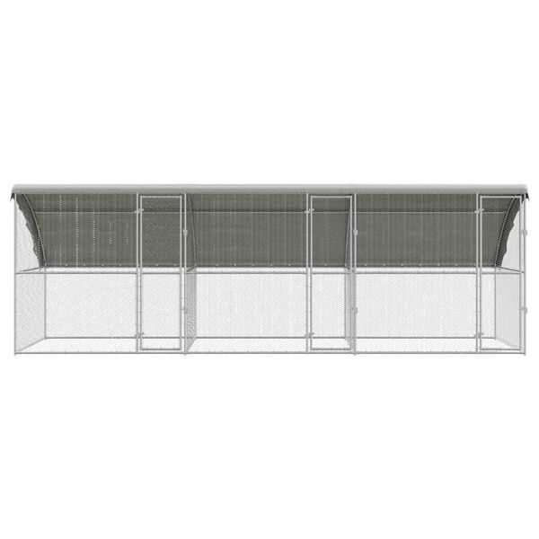 vidaXL Cage &agrave; poules 3 pcs Argent&eacute; 600 x 200 x 198,5 cm