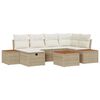 vidaXL Ensemble de canap&eacute; de jardin 7 pc Beige polyrotin