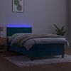 vidaXL Sommier &agrave; lattes de lit avec matelas LED Bleu fonc&eacute; 100x200 cm