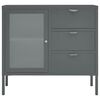 vidaXL Buffet Anthracite 75x35x70 cm Acier et verre trempé