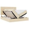 vidaXL Lit avec bandes LED avec t&ecirc;te de lit Cr&egrave;me 180 x 200 cm tissu