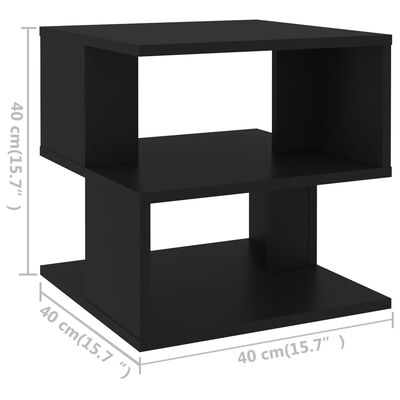 vidaXL Table d'appoint Noir 40x40x40 cm Aggloméré