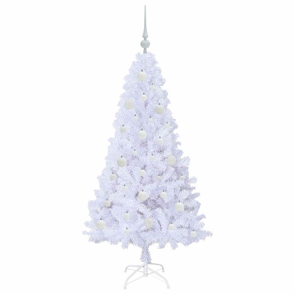 vidaXL Sapin de No&euml;l artificiel avec 150 LED Blanc 150 cm PVC et Acier
