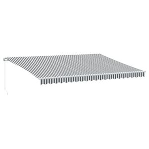 vidaXL Auvent manuel r&eacute;tractable avec LED anthracite blanc 500x350 cm