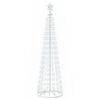 vidaXL Sapin c&ocirc;ne lumineux LED 180 cm 250 LED Blanc froid Acier Blanc