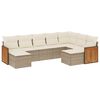 vidaXL Salon de jardin avec coussins 9 pcs beige r&eacute;sine tress&eacute;e
