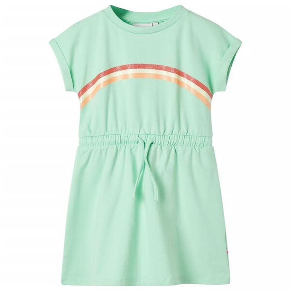 Robe pour enfants avec cordon de serrage vert vif 104