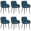 vidaXL Chaises de salle &agrave; manger 6 pc Velours Bleu 57 x 50 x 85 cm