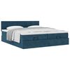 VidaXL Cadre de lit ottoman avec matelas bleu fonc&eacute; 160x200 cm velours