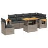 vidaXL Salon de jardin avec coussins 7 pcs gris r&eacute;sine tress&eacute;e