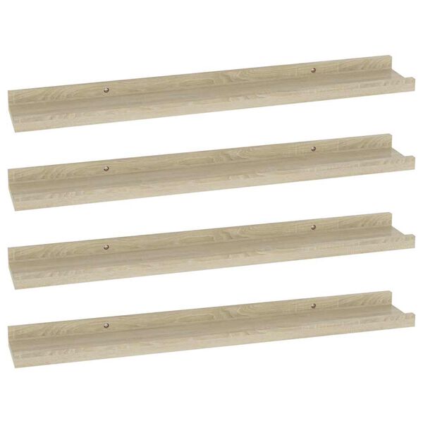 vidaXL &Eacute;tag&egrave;res murales 4 pcs ch&ecirc;ne sonoma 60x9x3 cm