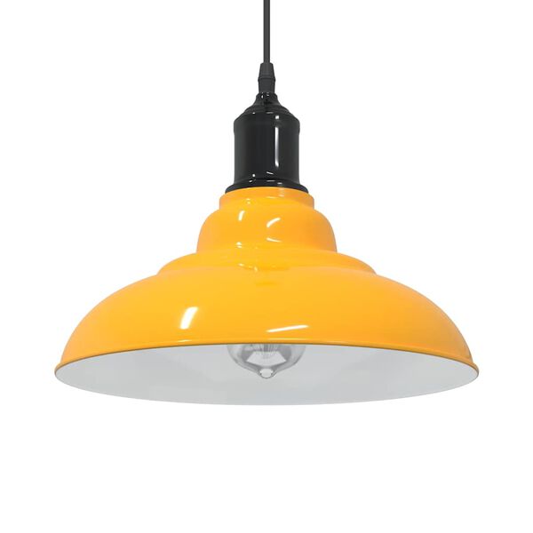 vidaXL Lampe suspendue réglable hauteur E27 jaune brillant Ø31cm métal