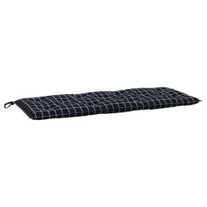 vidaXL Coussin de banc de jardin carreaux noir 120x50x7 cm tissu