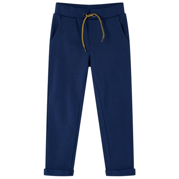 Pantalons pour enfants avec cordon de serrage bleu marine 140