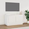 vidaXL Meuble TV blanc brillant 80x35x45 cm bois d'ingénierie